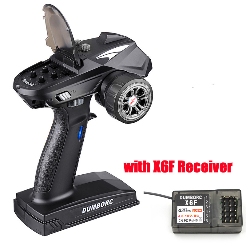 DumboRC X6 RC Transmitter 2.4G 6CH with X6FG / X6F Gyro Receiver Remote Control for Rc Car Boat Tank RC Vehicle Model Toy Parts: Red