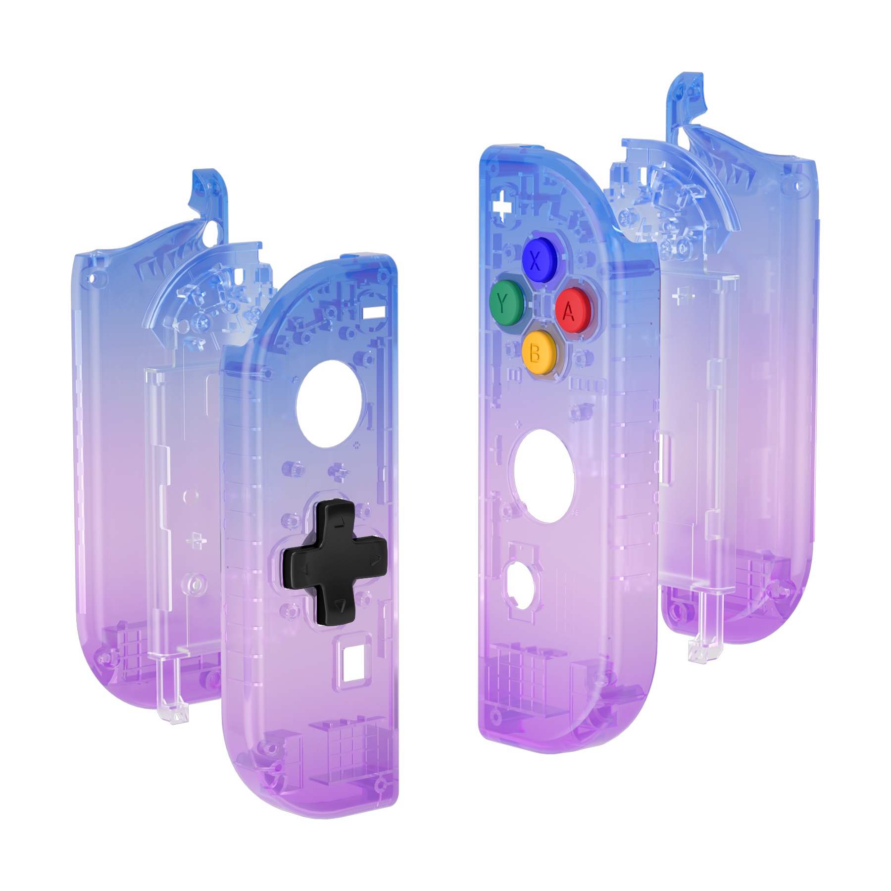Extremerate controllerbehuizing (d-pad-versie) met complete set knoppen voor nintendo switch joy-con en oled joy-con - gradient bluebell