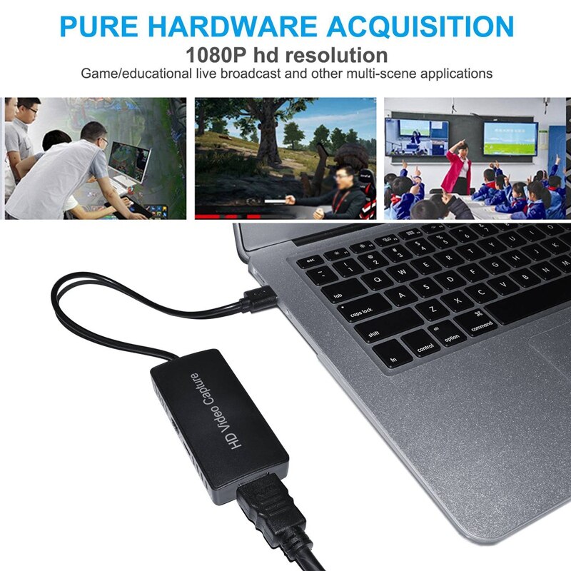 -USB 2.0 Capture HDMI HD Video Capture Dongle, HDMI Game Broadcast Live Capture Card Device