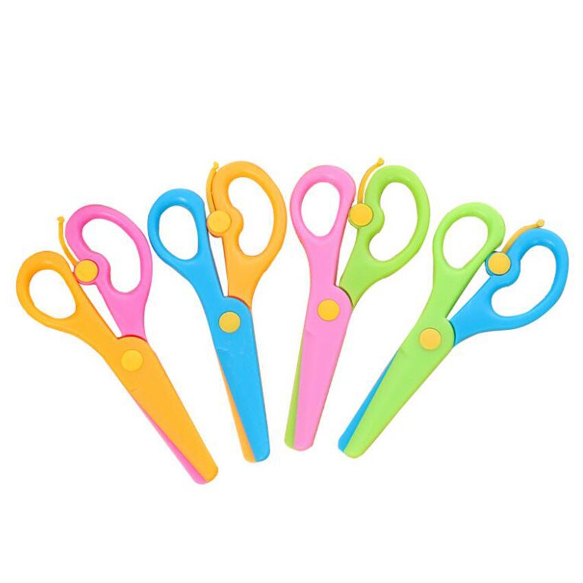 1pc plastbarn barn säkerhets sax dagis diy papper skärning mini konst sax kort foto mönster sax verktyg