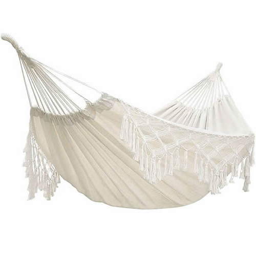 Grote 2-persoons hangmat Boho-stijl Braziliaanse macrame omzoomd Deluxe dubbele hangmat Netto schommelstoel Indoor hangende schommel levering: Army Green