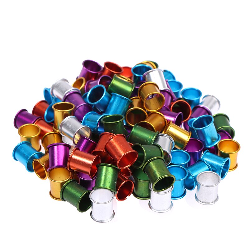 100 stk duefotring indre diameter 8mm lengde 10mm aluminiums fotmerkering: Fargeblanding