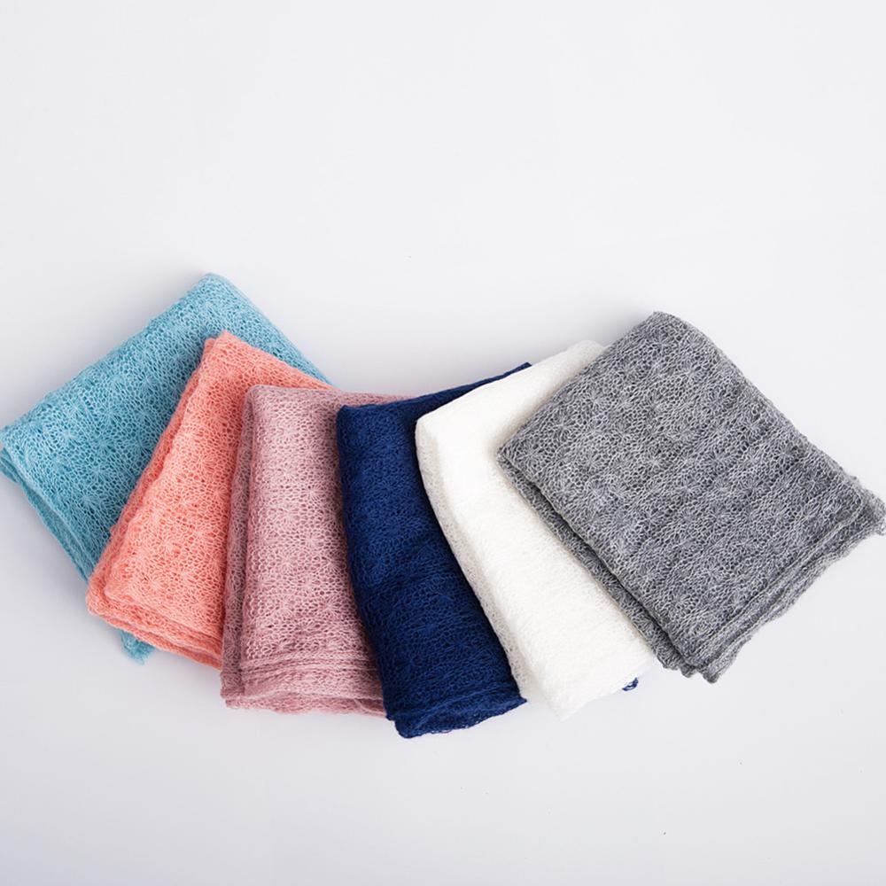 2 Pçs/set Trecho Cobertor Do Bebê Recém-nascido Envolve Fotografia Props Knit Envoltório Foto Pano Acessórios Cocar acessórios para o cabelo