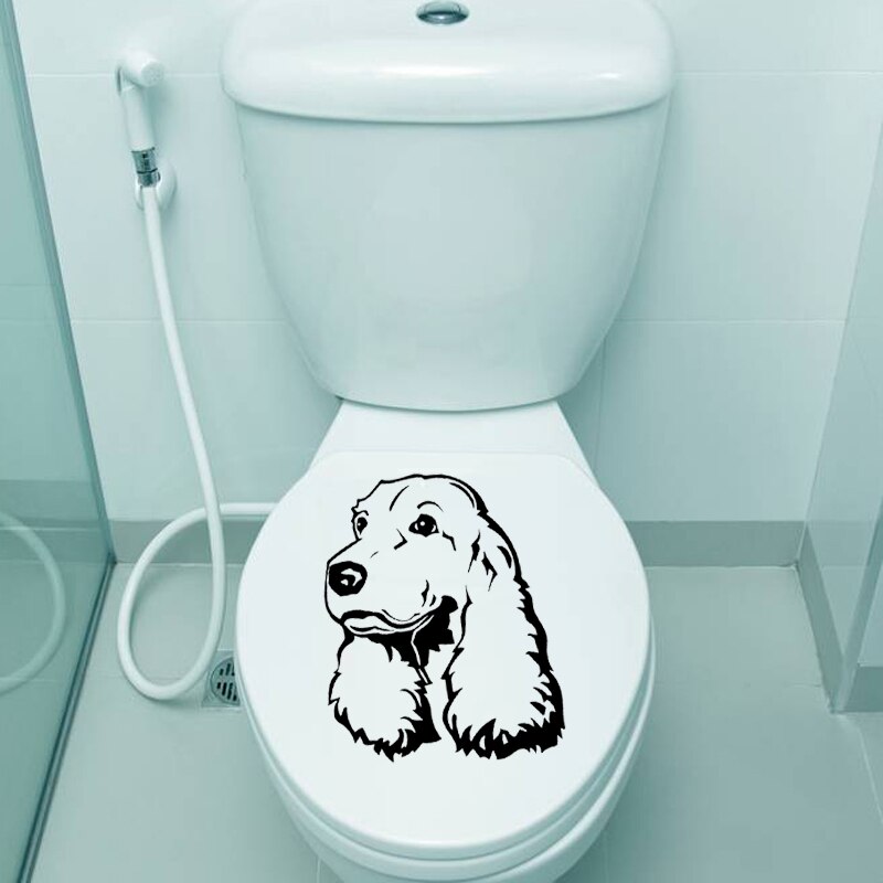 YOJA 18X22.9CM Cocker Spaniel Pets Dogs Wall Decal Toilet Sticker Living Room Home Decor Pattern T5-1673