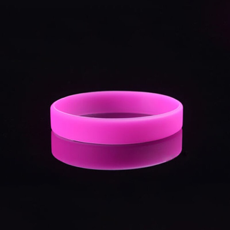 12 Kleuren 1Pc Vrouwen Mannen Silicone Rubber Armband Flexibele Wrist Band Manchet Armband Sport Jogger Running Casual Bangle: Rose
