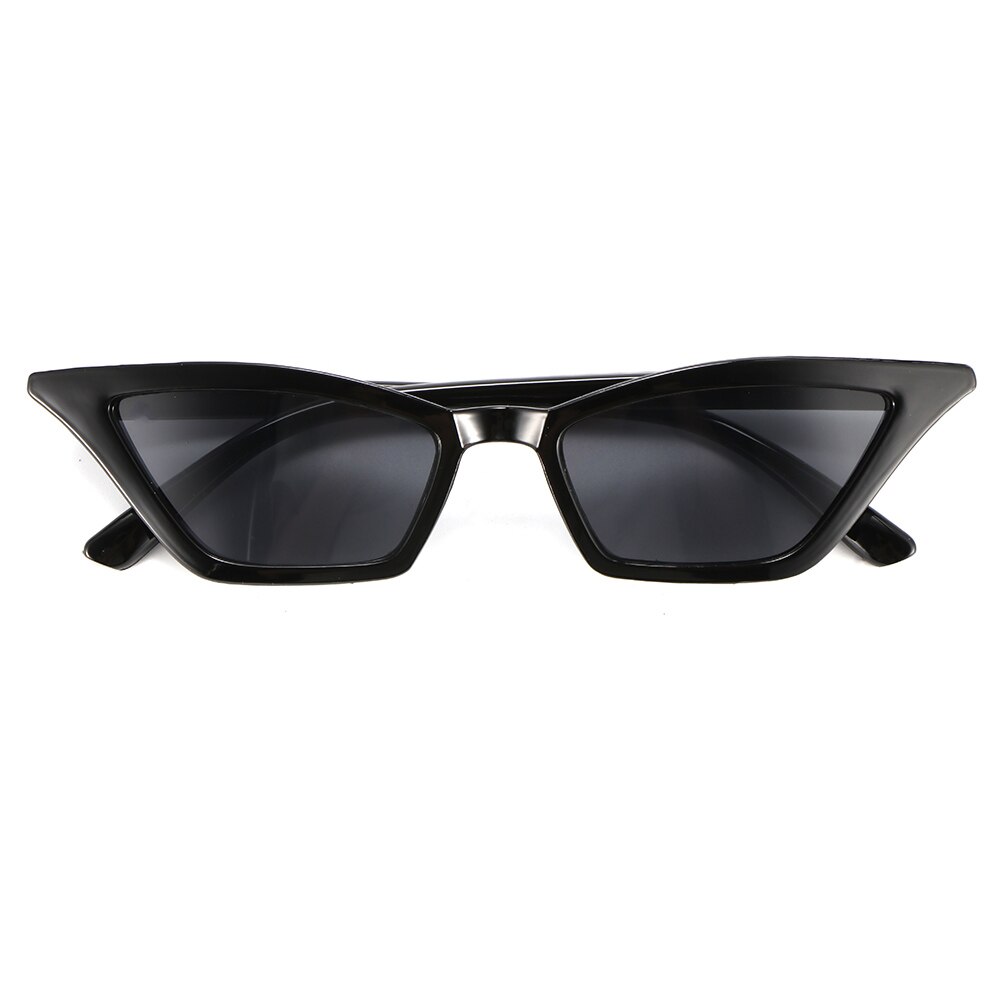 Naiset vintage cat eye aurinkolasit pieni kehys  uv400 aurinkovarjoja street eyewear luksus trendikkäitä aurinkolasit: Musta