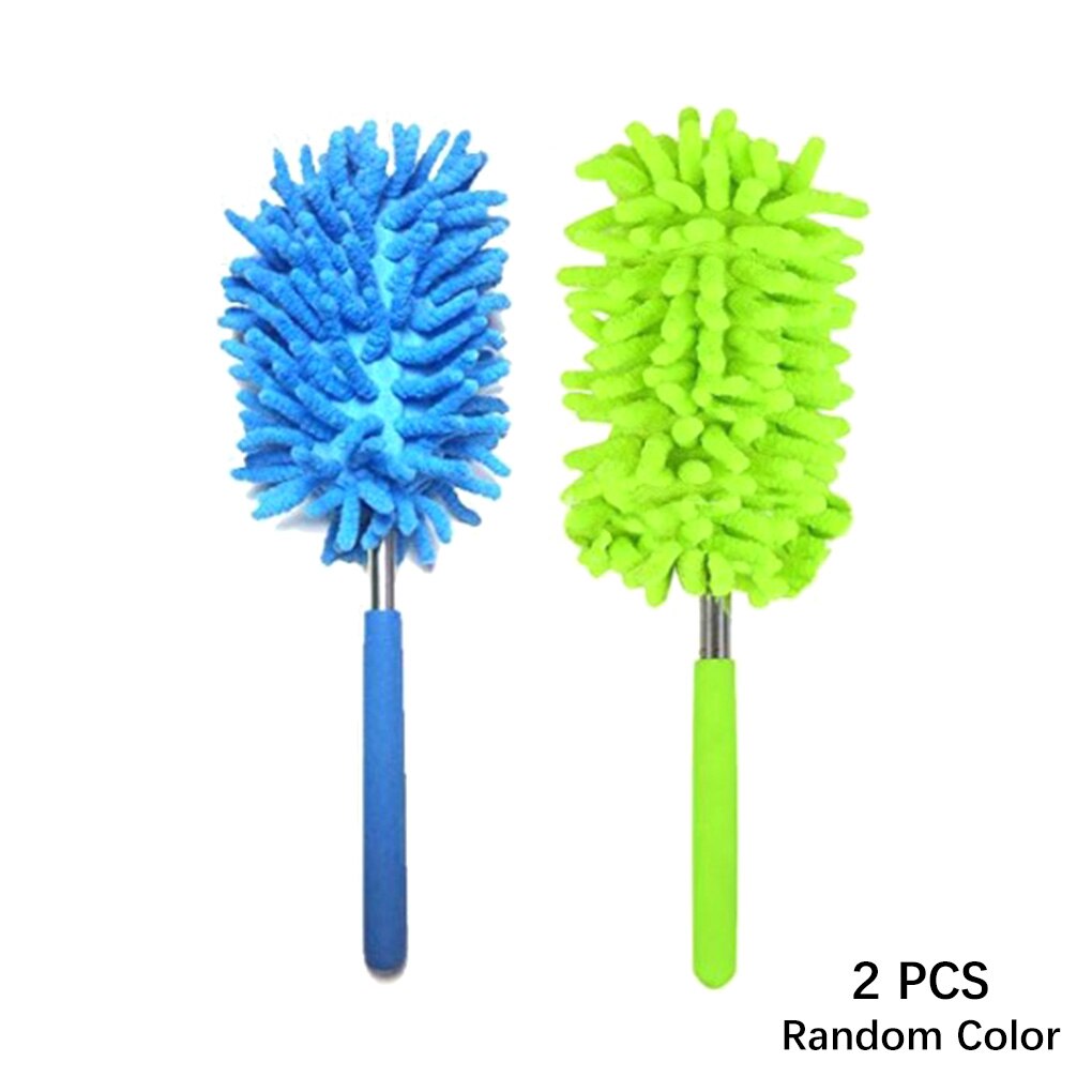 Varilla de acero inoxidable telescópica, plumero, limpieza del coche, cepillo para polvo retráctil, herramienta de limpieza: 2pcs