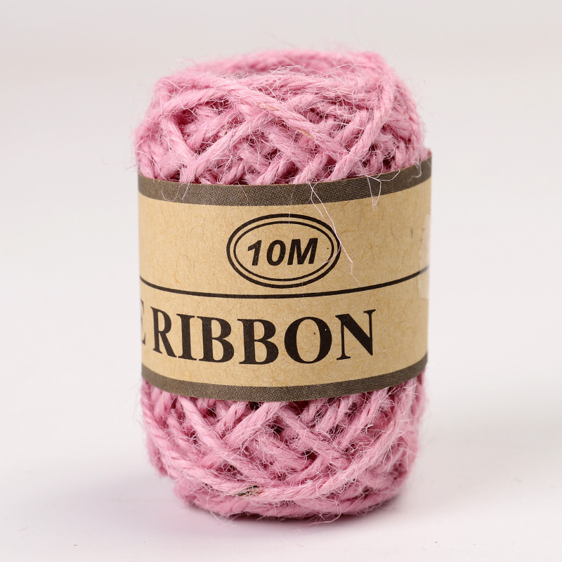 Corde de jute en chanvre 10 mètres, bricolage couture macramé fil de ficelle de couleur vase décoration Textile de maison artisanat fait à la main accessoires 1mm: Pink rope