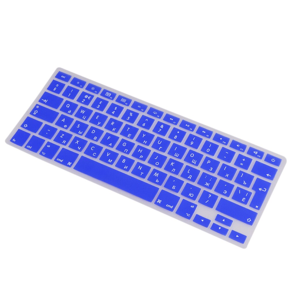Russian-english Silicone Keyboard Skin Cover Sticker For Computers: Blue