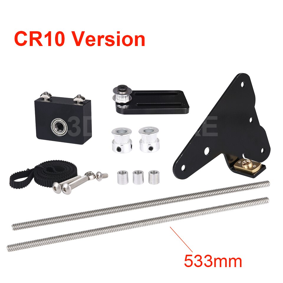 3D Printer Onderdelen Upgrade Kits Creality Ender 3/CR10 Dual Z-as T8 Lood Schroef Kits Beugel Aluminium Profiel met Riem Katrol: CR10 Version