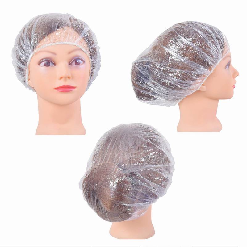 20pcs Disposable Hat Hotel One-Off Elastic Shower Bathing Cap Clear Hair Salon Bathroom Products