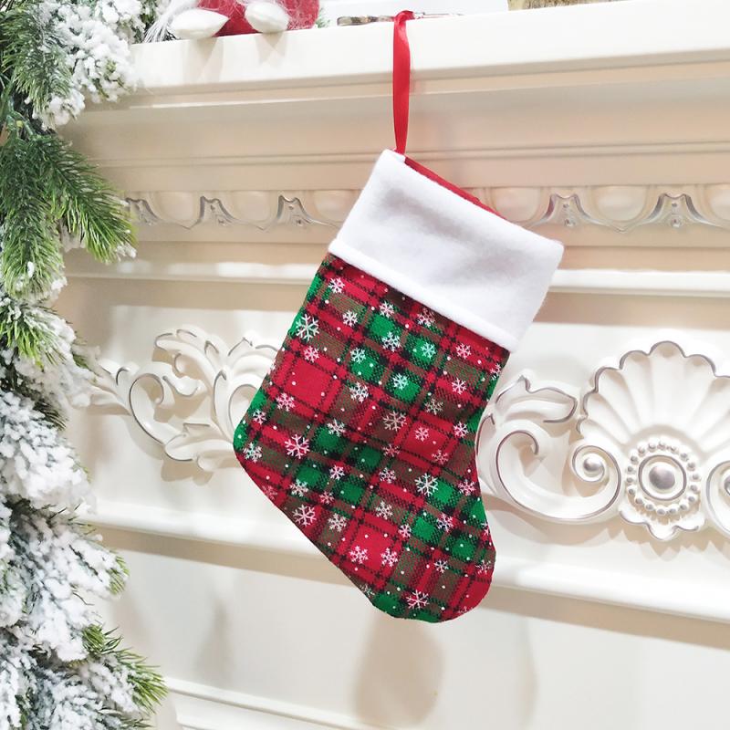 Kinder Weihnachten Stocking Decor Weihnachten Strümpfe Santa Candy Tasche Socke Kinder Candy Tasche Santa Claus Weihnachten Socken Baum Ornamente: 02