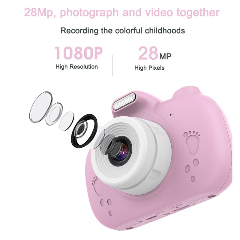 Digital Kids Camera 3Inch TouchScreen Dual Lens Cartoon Photography Birthday DQ