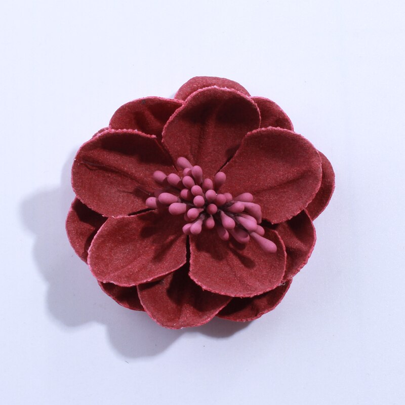 10 pièces 5 CM solide artificielle feutre fleurs pour cheveux accessoires avec étamine bandeau vêtements accessoires U choisir les couleurs