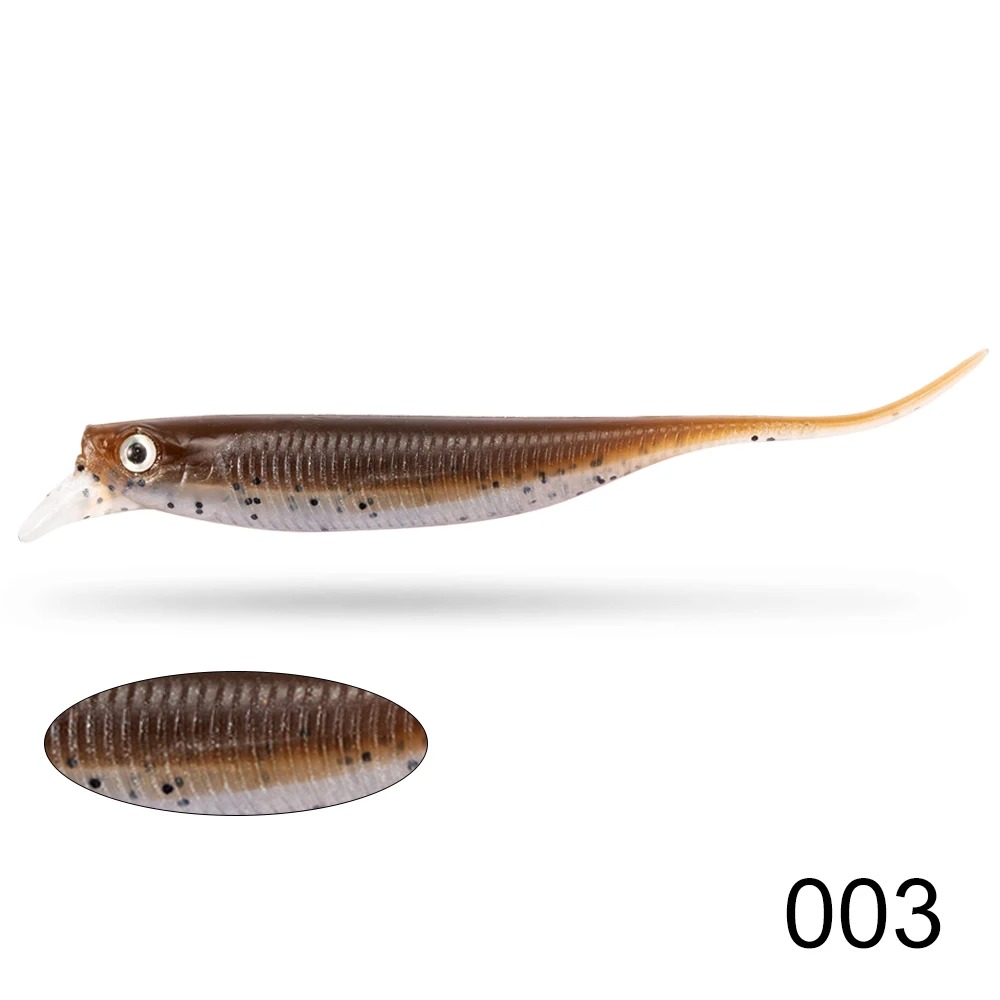 6PCS Fishing 80mm/ 2.5g Crankbait Soft Lure - Dual Color Lipped Swimbait | Slow Sinking Wobble Action: Red