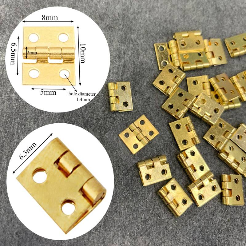 Tiny 20 stks Mini Kleine Metalen Scharnier Kleine Houten Box Prachtige Sieraden Zuiver Koper Deur Scharnieren Hardware Tool supply