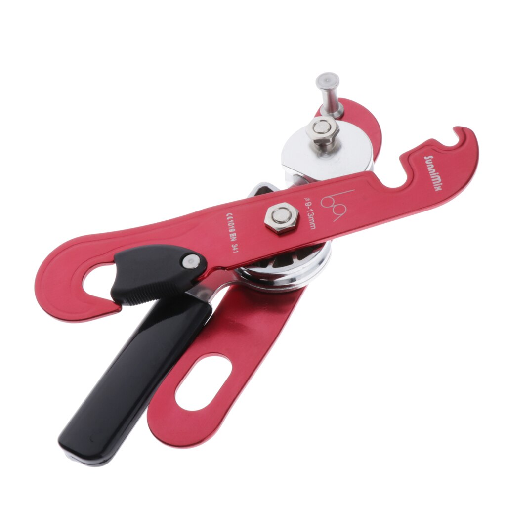 Self-braking Descender for 9-13mm Rope Rock Climbing Cave Rappelling Red Climbing Accessories