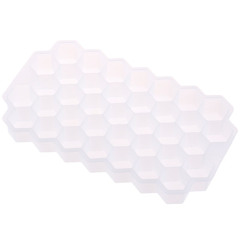 1Pcs 37 Kubussen Thuis Honingraat Vorm Silicone Ice Cube Tray Mold Opslag Container: white
