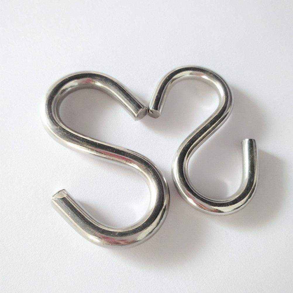 OUNONA 2pcs Hooks 8mm Stainless Steel Heavy Duty S Shaped Hooks Hangers for Wall Bathroom Kitchen
