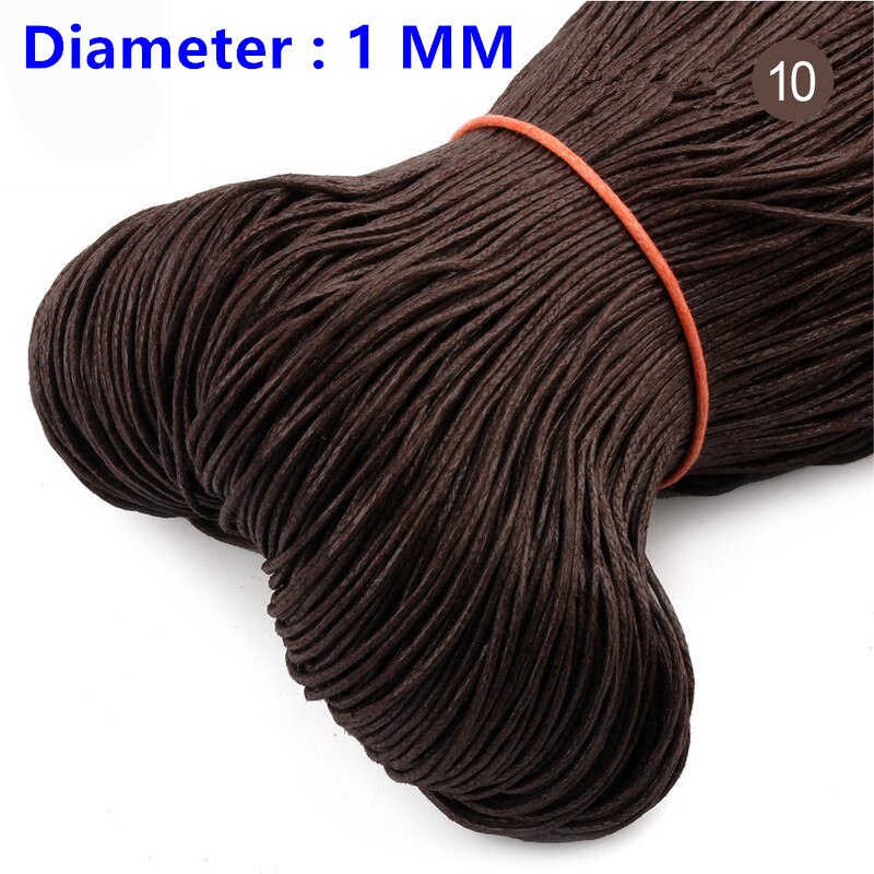 10Yard 1MM Colorful Waxed Cotton Cord Rope Waxed Leather Thread String Strap For Necklace Bracelet Beads Jewelry Making Supplies: Dark Brown  1MM
