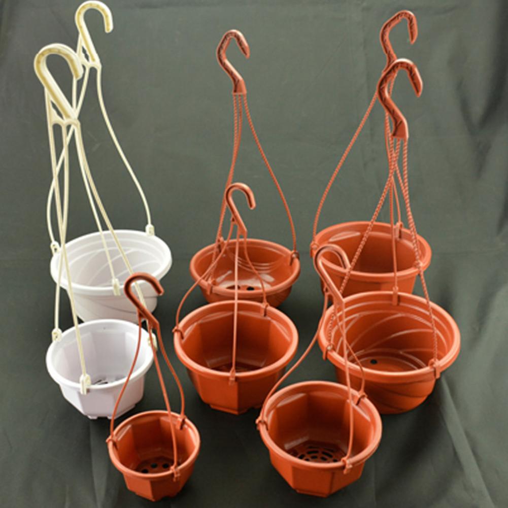 Panier de jardinière suspendu en plastique, Pots de fleurs de jardin pour plantes d&#39;intérieur et d&#39;extérieur succulentes, avec crochet