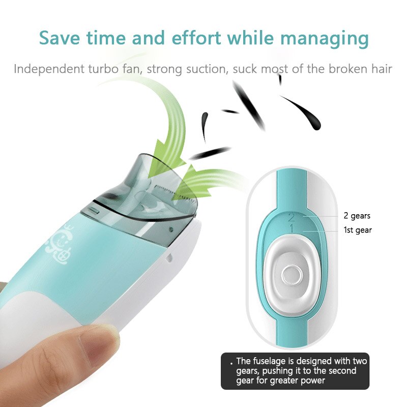 Kids Hair Suction Hair Clipper Infant Hair Trimmer Electric Toddler Waterproof Hair Clipper USB Charging Razor Shaver Cutting