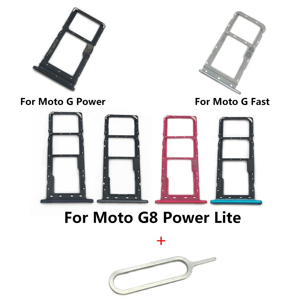 10Pcs/lot For Motorola Moto G8 Power Lite / G Fast / G Power / one zoom Sim Card Tray SD Card Reader Socket Slot Holder Part