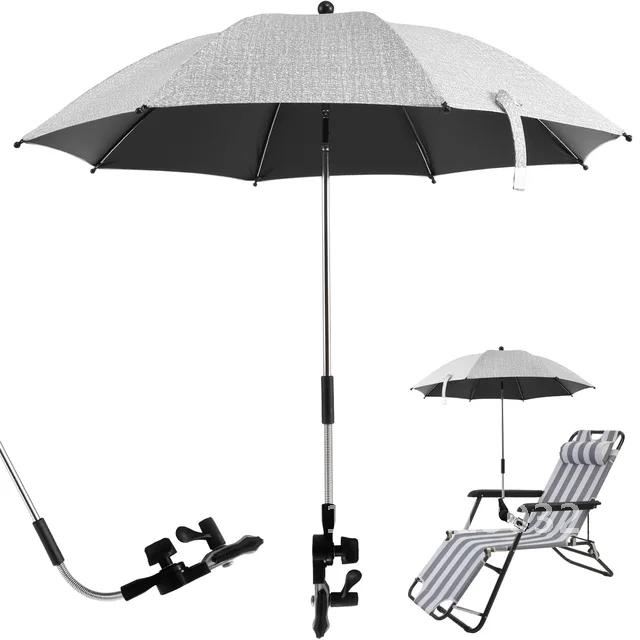 Soleil plage extérieur ombre parapluie Anti-Uv parapluie Camping plage avec pluie Protection solaire pince Parasol chaise équipement parapluie: Rose