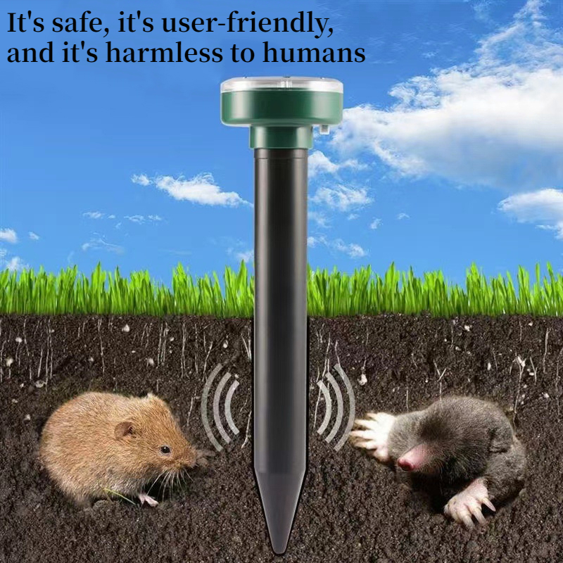 2/4Stck Solar- Ultraschall abwehrmittel Ebene Maulwurf Ratten abwehrmittel draussen Rasen Spitze Garten Schädlings bekämpfung Nagetier Maus Schädlings bekämpfung