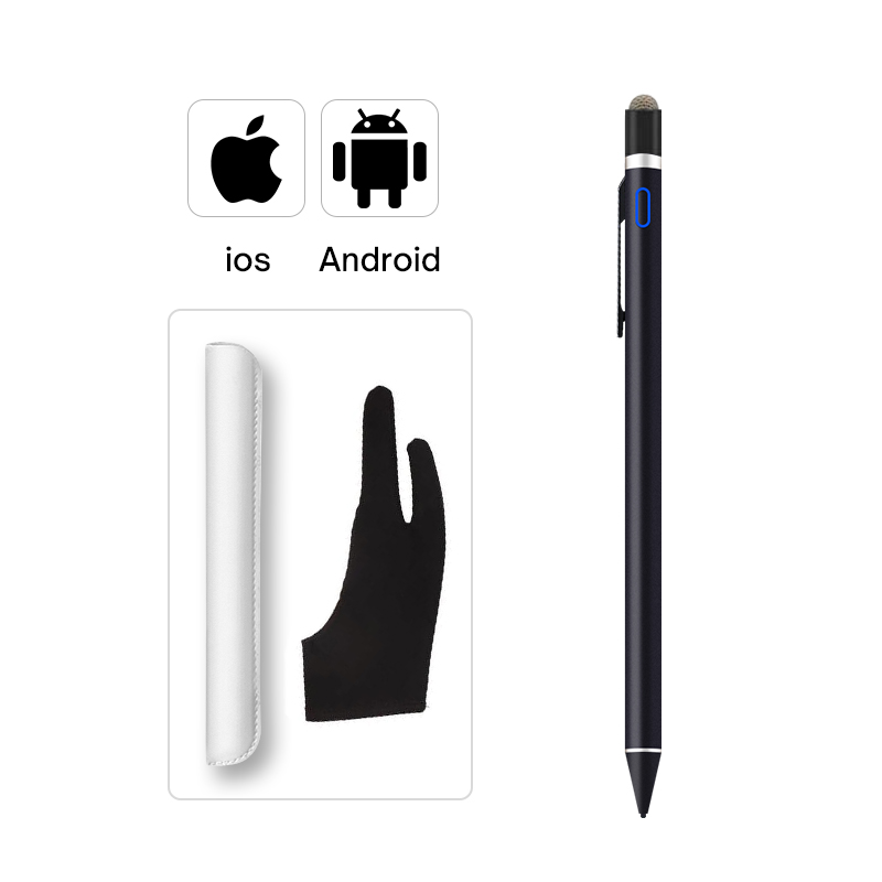 Lápiz Stylus para Apple, lápiz táctil para teléfono, iPad Pro, Samsung, Huawei, Xiaomi, tableta móvil, IOS y Android: Black clip hat