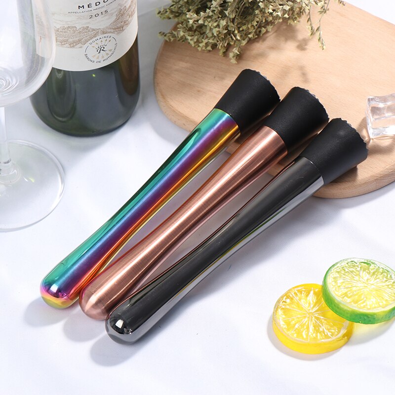 Metal Masher Stir Bar Bartenders Tool Cocktail Muddler,Swizzle Sticks,Broken Popsicle Sticks Lemon Fruit Muddler