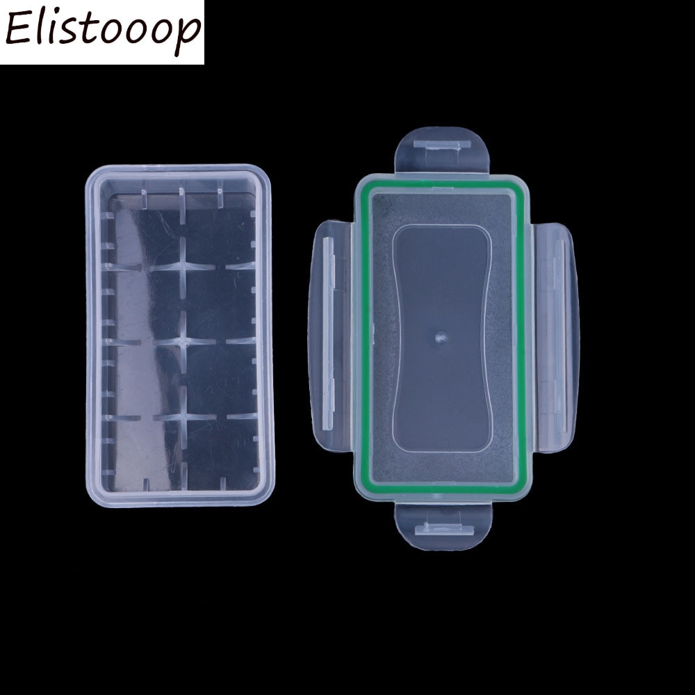 Elistooop Battery Box Portable Small Battery Case Holder Hard Plastic Pretty Storage Boxes for 18650 batteries