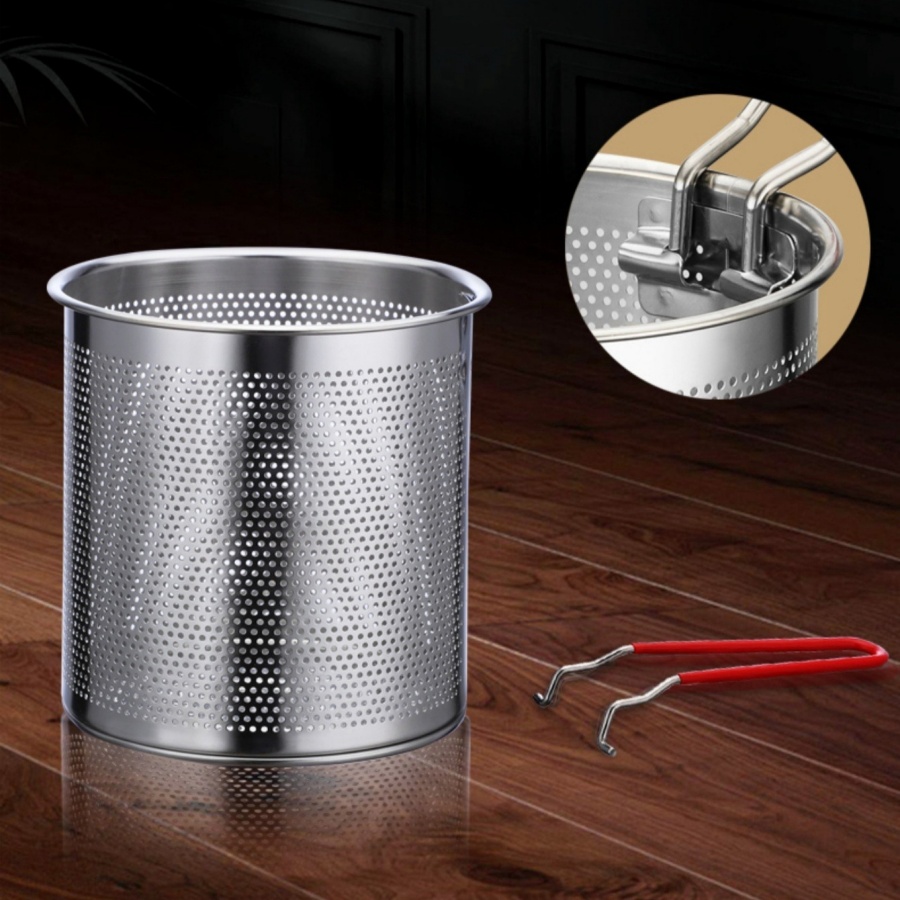 Mini-fritös i rostfritt stål, oljebesparande liten fritös i japansk stil med filterskärm
