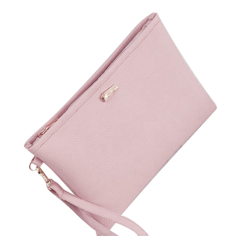 Solid Handtas Vrouwen Clutch Bag Pu Leer Vrouwen Envelop Tas Rits Avondtassen Vrouwelijke Koppelingen Handtassen # Yj: Pink