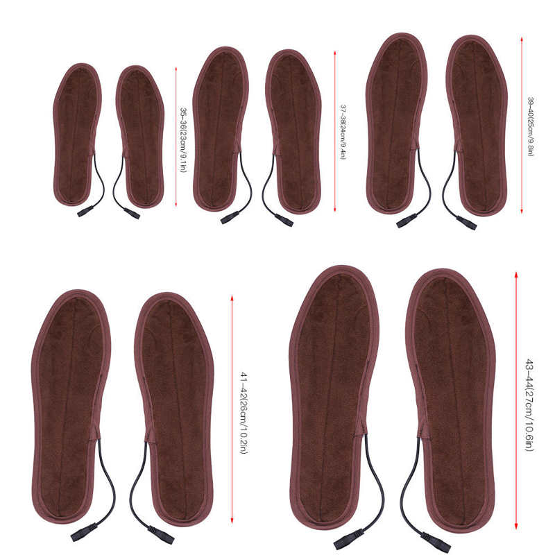 USB Heated Insoles Electric Pads Winter Foot Warmers Shoes Boot Heater Insoles Washable Warm Thermal Insoles Unisex Plantillas