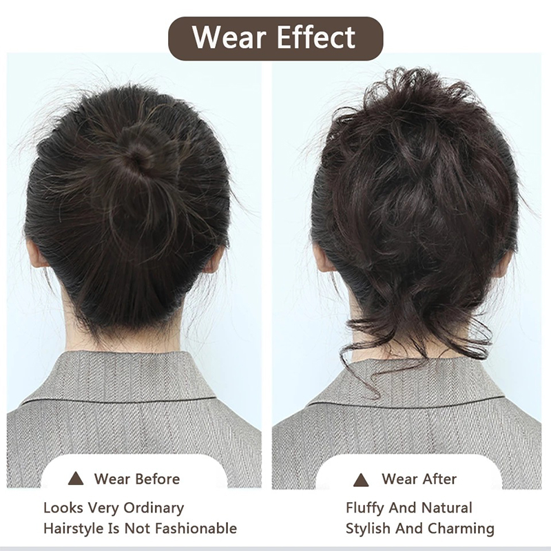 TALANG Synthetic Curly Donut Chignon With Elastic Band Scrunchies Messy Hair Bun Updo Hairpieces Extensions for Women