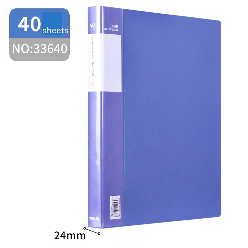 1/2/3/5PCS Deli folder 33610 transparent interleaf A4 clear leaf file folder 10-100 sheets documents loose leaf folder: 33640(1PCS)