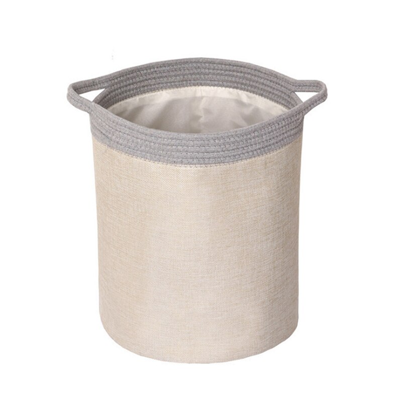 Simple Laundry Basket Modern Decorative Collapsible Woven Storage Bin with Rope Handles for Clothes Blanket Toys Towels