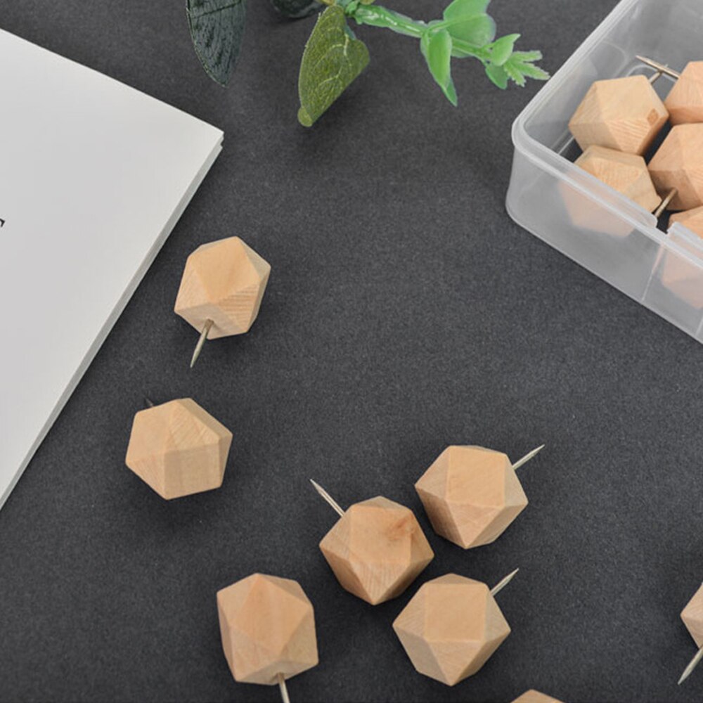 18/50/60/100 Pcs Wooden Thumbtack Board Pins Push Drawing Photo Wall Cork Studs Painting Tool Pushpin Office School Supplies
