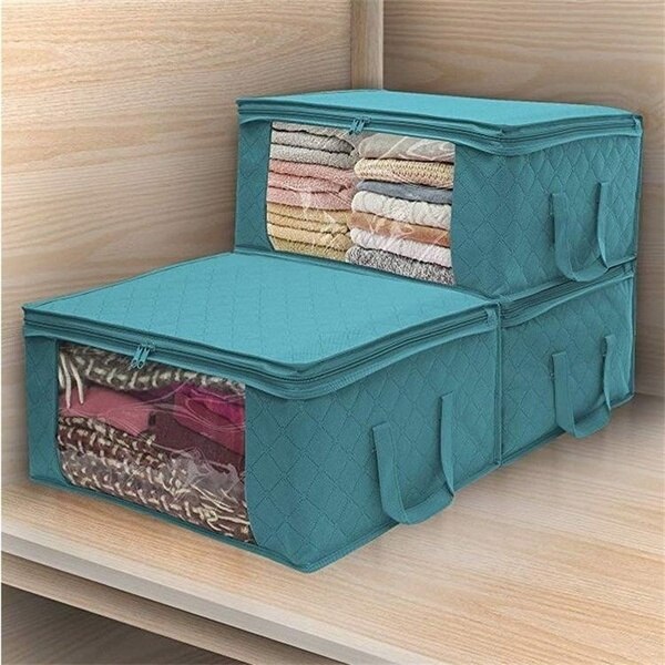 Tøj tæppe quilt skabsboks organisation tøj garderobe organizer taske 1 stk taske hjemme foldbar opbevaring