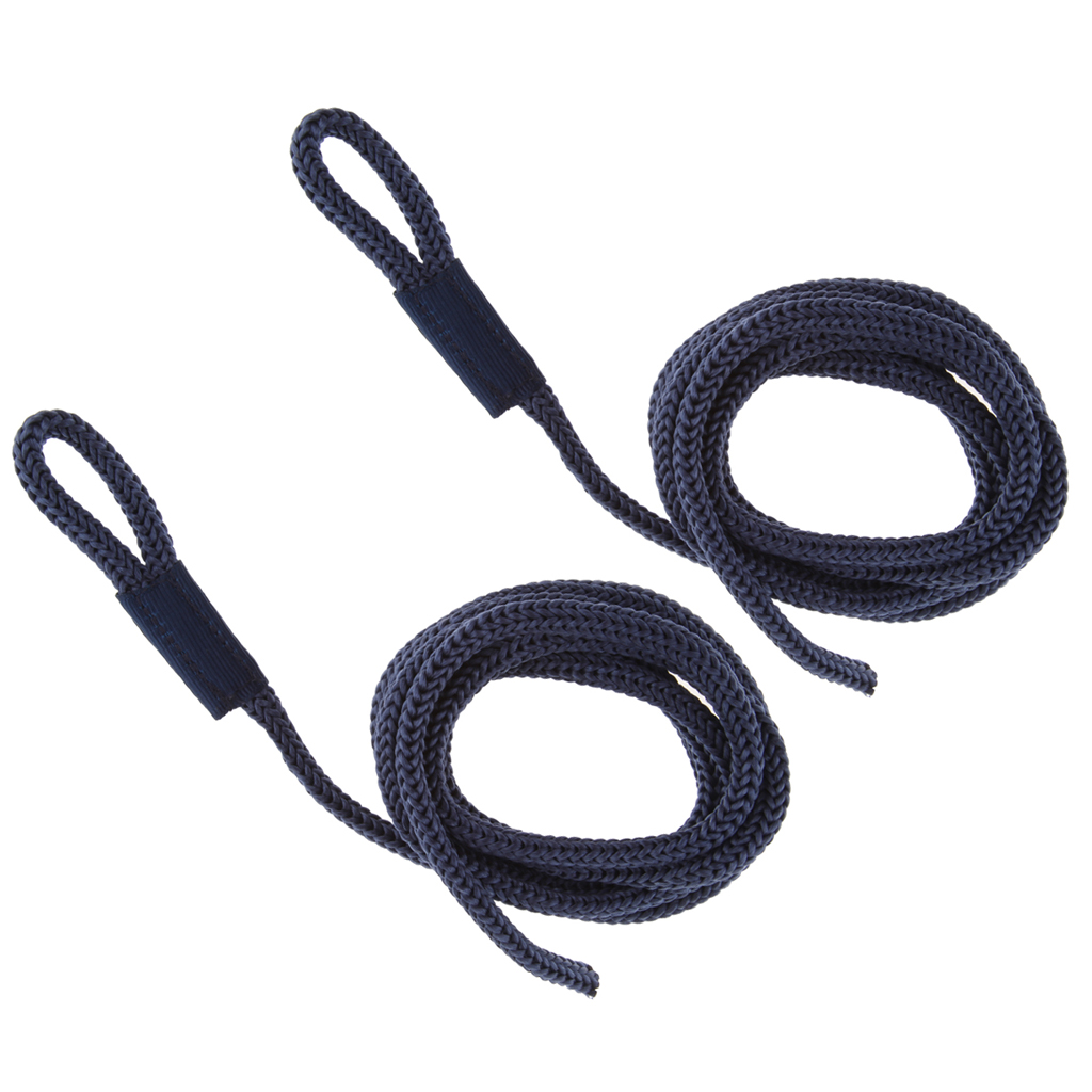 2x 1/4inch x 5ft Blue Braid Nylon Dock Line, Boat Mooring Line White