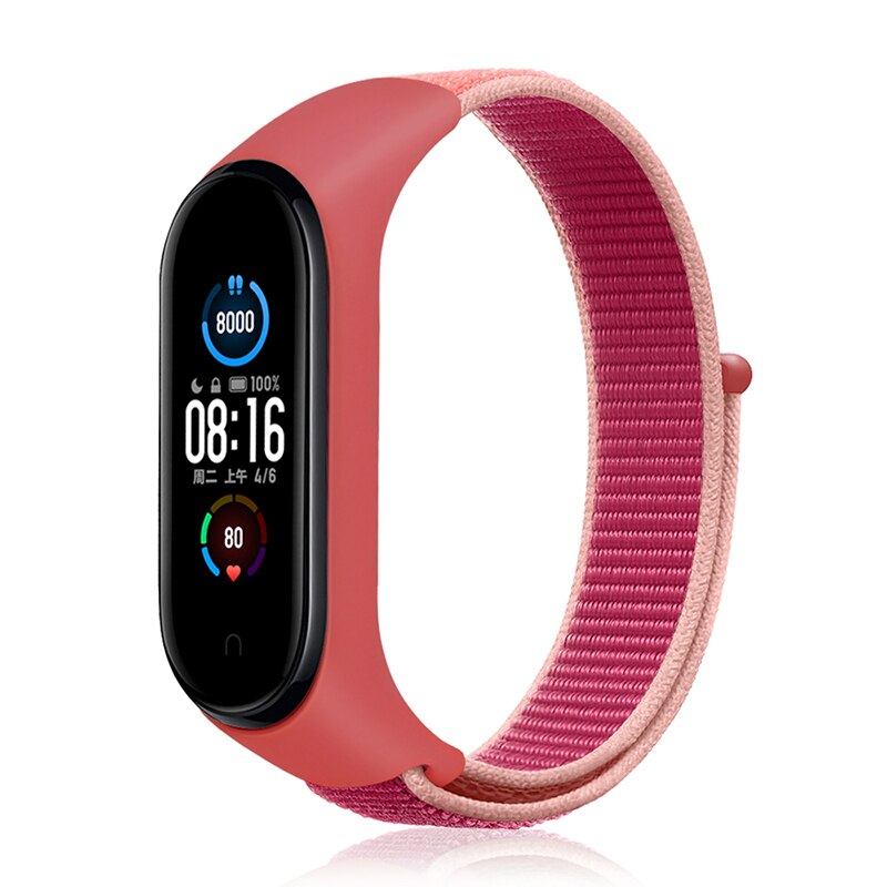 Bracelet de rechange pour xiaomi mi band 6, boucle en Nylon, accessoires pour montre connectée Mi band 5 4 3 7