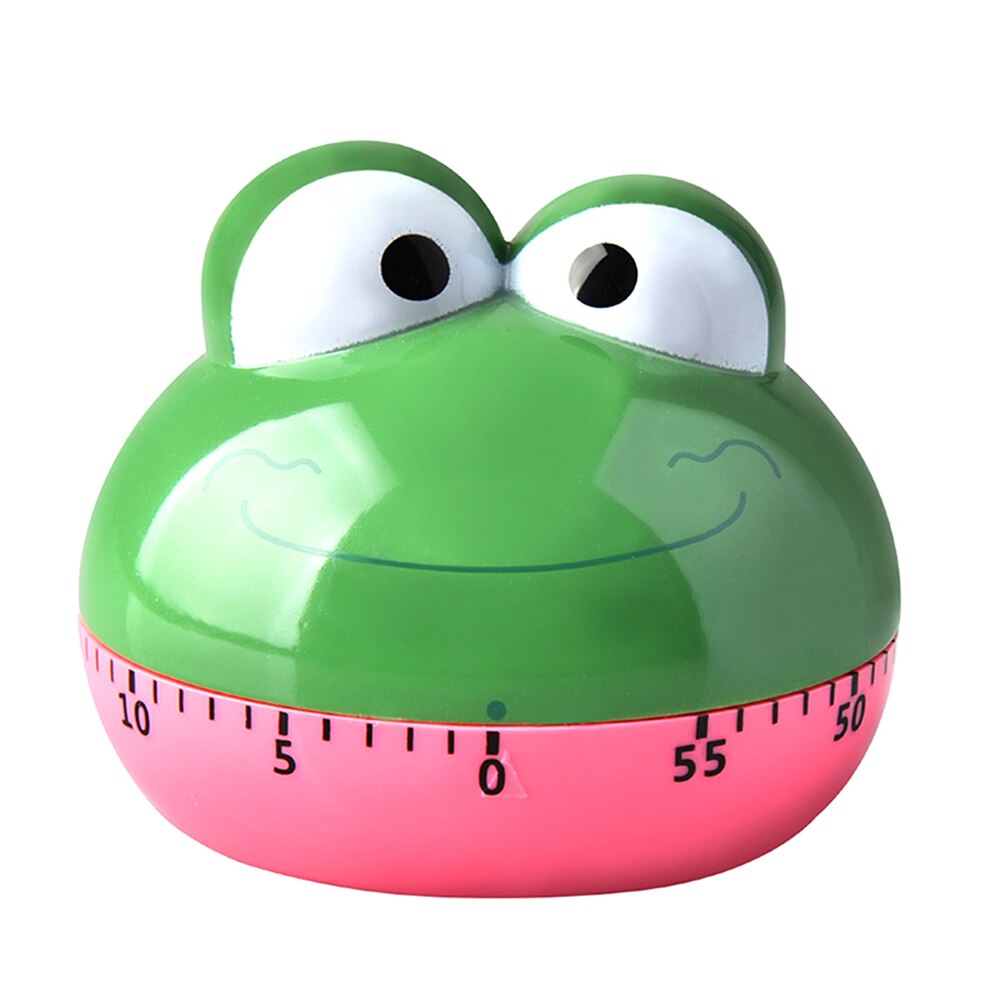 60 Minutes Kitchen Timer Fruit Shaped Plastic Mechanical Kitchen Timer Reminder Kitchen Countdown Clock Timepiece Kitchenware: frog