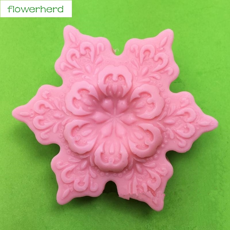 3D Sneeuwvlok Silicone Zeep Mallen Zeep Maken Gereedschap Voor Diy Fondant Cake Craft Kaars Wax-Hars Handgemaakte Siliconen vormen