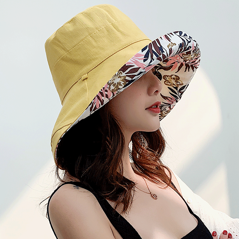 Women's Hat Bucket hat Panamanian Women Four Seasons Fisherman Hat Big Brim Hat Double-Sided Fisherman Hat Sun Visor Cap: Blue