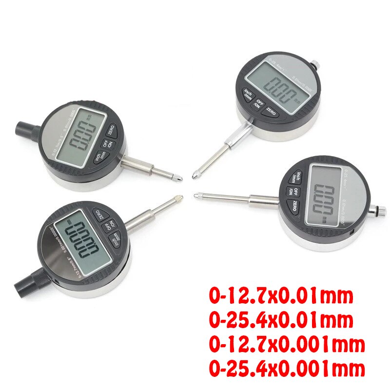 4 size digital indicator 0-12.7mm/0-25.4mm 0.001mm 0.00005&quot; Electronic Micrometer Micrometro Metric/Inch Dial Indicator Gauge