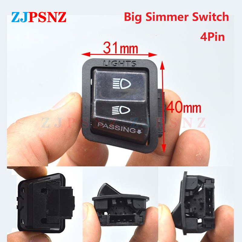 Botón de interruptores para motocicleta, bocina, señal de giro, luz alta y baja, botón de arranque eléctrico, interruptores universales para bicicleta eléctrica de 125cc y 150cc: Lavanda