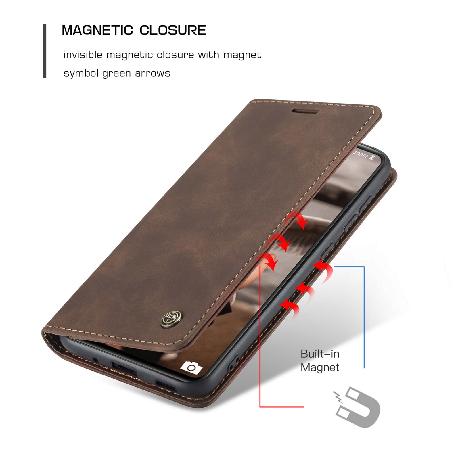 Caseme original voor samsung galaxy  s20 fe lite luxe zakelijke leren hoes magnetische flip portemonnee telefoonhoes fundas coque