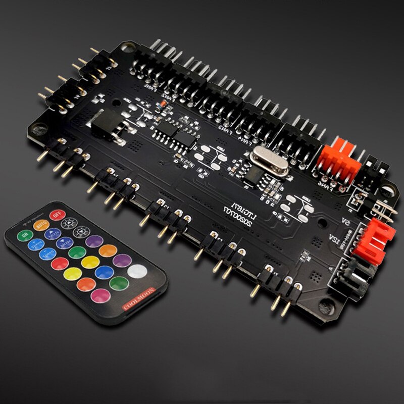 Multiform HUB SATA Fan Power Supply 1 to 6 HUB Fan Molex 4P or SATA Power to 5V 3pin ARGB Controller Support Water Block Fan