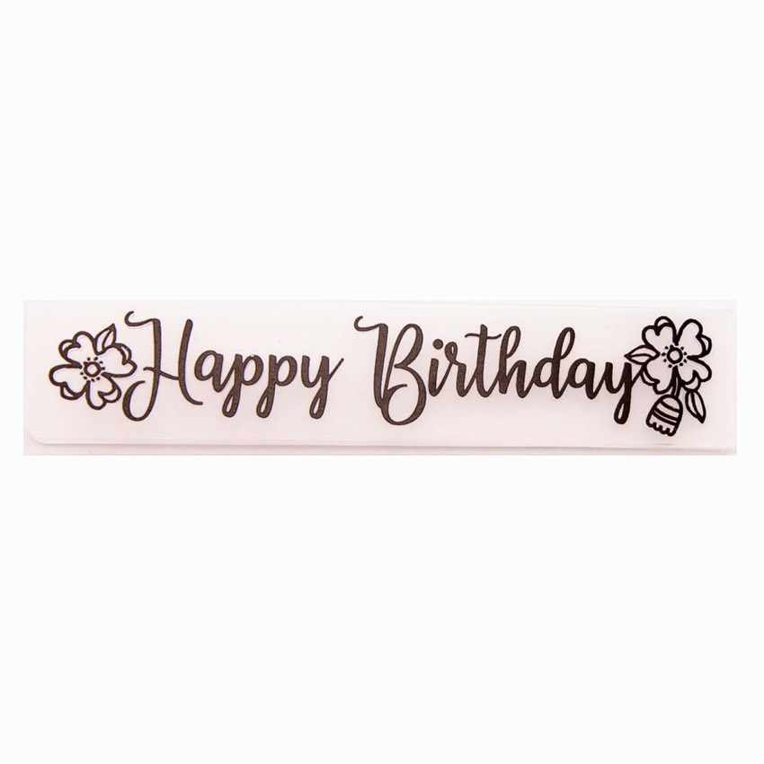 15x3cm Happy birthday Embossing folders Plastic For Scrapbooking DIY Template Fondant Cake Photo Album Card Making